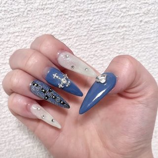 2025年】新着順｜ブルー(青)/#サブカルネイルのネイルデザイン｜ネイル