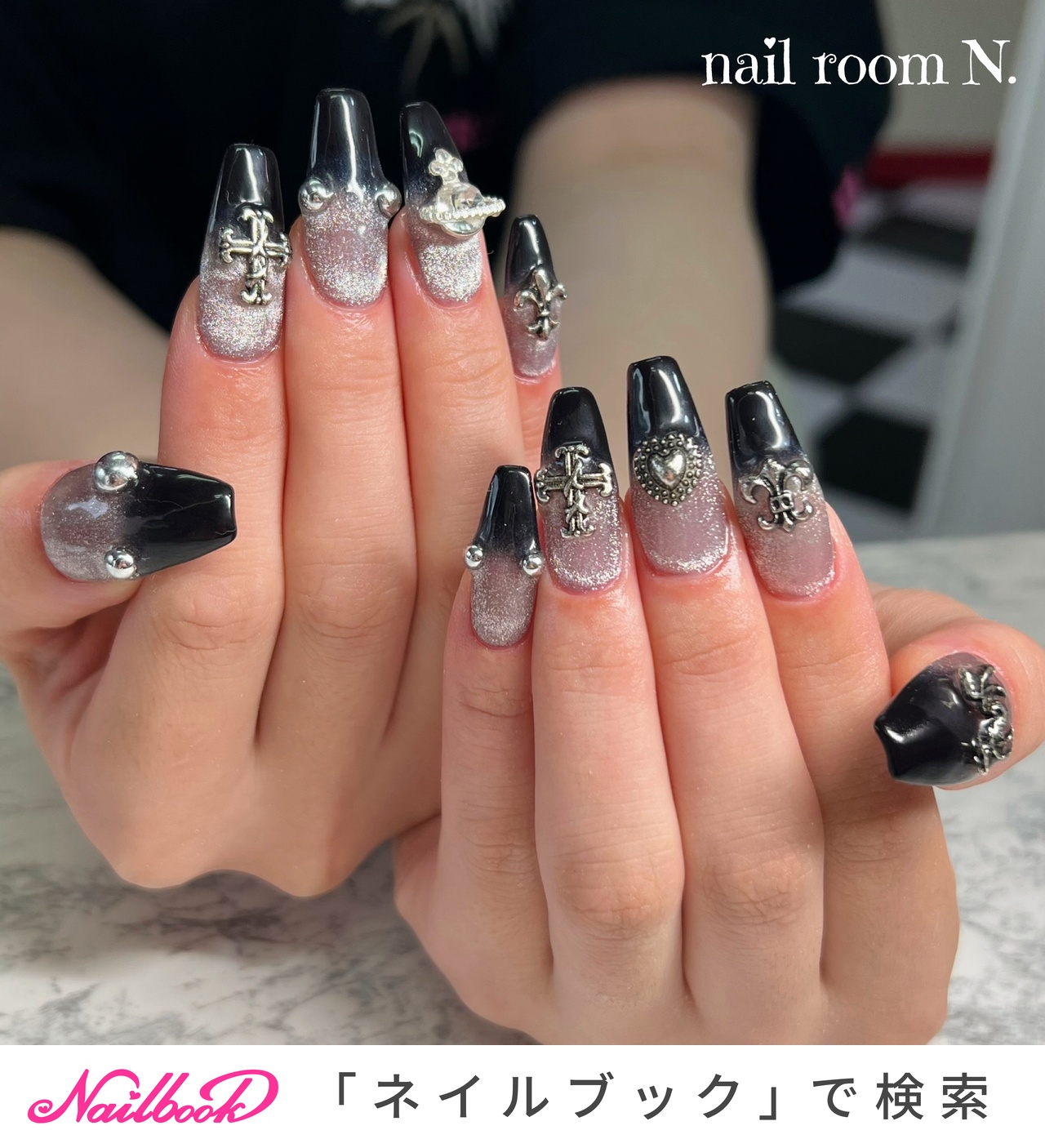 シルバー系　ネイルパーツ　アソート 1280_lc