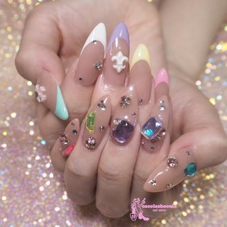 ビジュー/ワンホンネイルのネイルデザイン｜ネイルブック