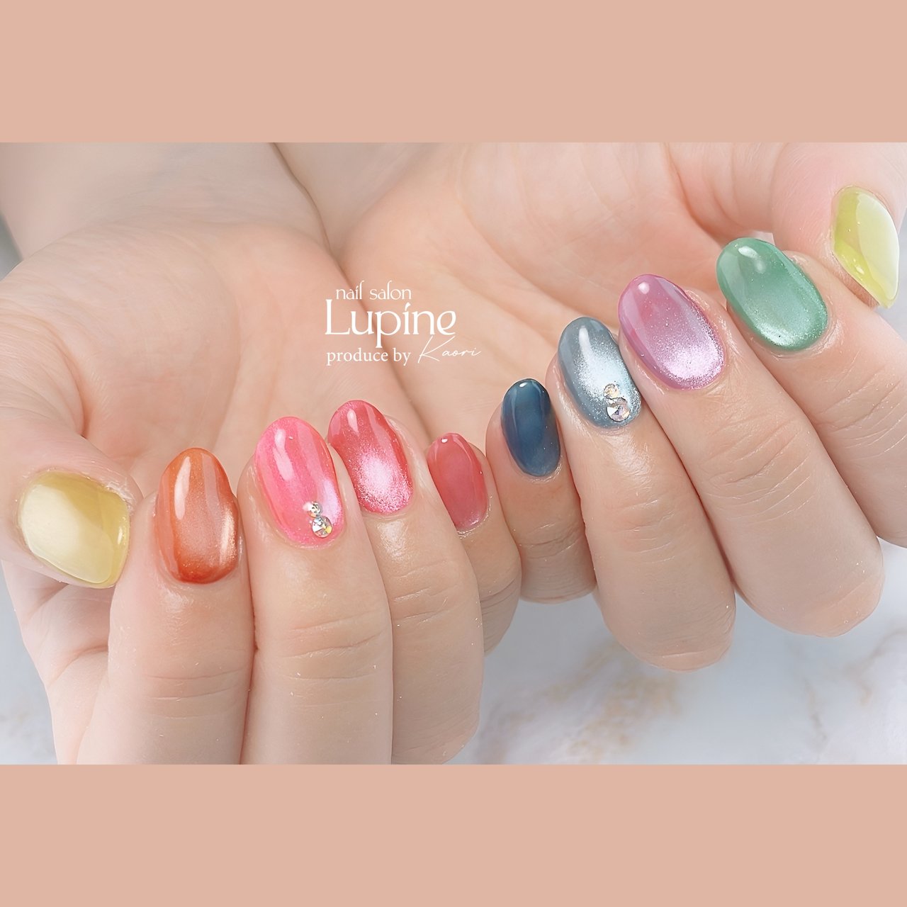 夏/ハンド/マグネット/ちゅるん/ショート - Lupine〜Kaori〜のネイル