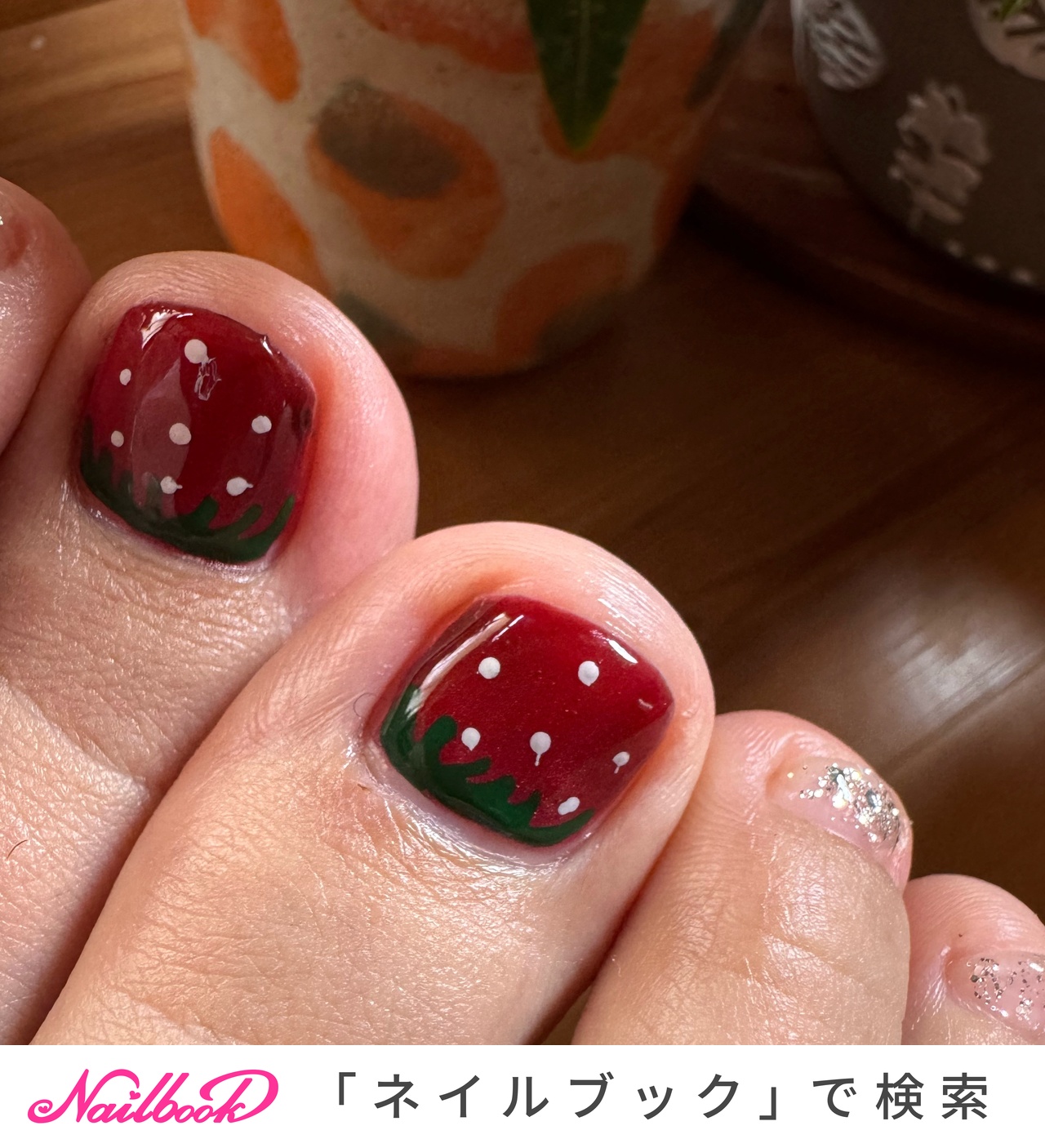 no.028いちご ネイルチップ ガーリー ピンク 赤 マグネット チェック 花 no.028いちご ネイルチップ ガーリー ピンク 赤 マグネット