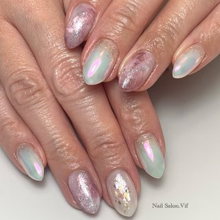 オールシーズン/梅雨/ハンド/グラデーション/ラメ - NailSalon