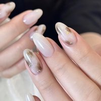 #ワンホンネイル #韓国風ネイル
#ジェールネイル
#ちゅろんネイル
#アートネイル
#シンプルネイル
#可愛いネイル
#デートネイル
#べっこうネイル 
#クリアネイル #手が綺麗に見えるネイル #夏 #オフィス #デート #ハンド #シンプル #ニュアンス #べっ甲 #ちゅるん #韓国 #ミディアム #オーバル #ホワイト #ブラウン #ジェルネイル #お客様 #by moon salon #ネイルブック