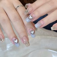 #ワンホンネイル #韓国風ネイル
#ジェールネイル
#ちゅろんネイル
#アートネイル
#シンプルネイル
#可愛いネイル
#デートネイル
#グラデーション
#クリアネイル #手が綺麗に見えるネイル #夏 #バレンタイン #デート #ハンド #グラデーション #ラメ #大人 #キラキラ #韓国 #ミディアム #スクエアオフ #水色 #ジェルネイル #お客様 #by moon salon #ネイルブック