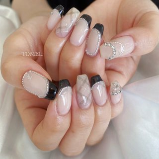 チェック/#黒フレンチのネイルデザイン｜ネイルブック ネイル ネイル