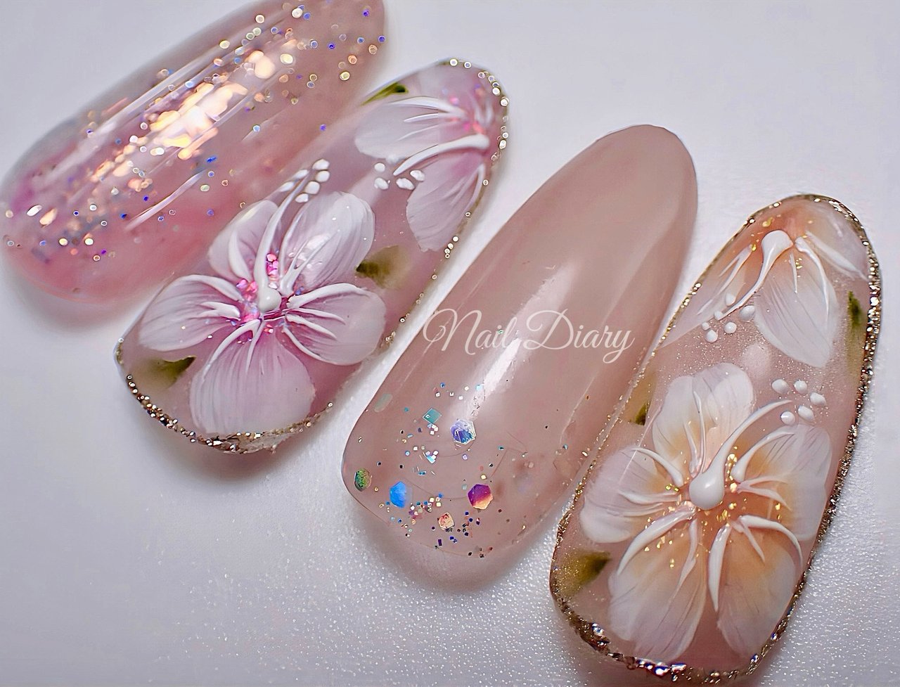【Daisy nail tip shop】ことりのあそびば　Big Nail Diary【ネイル ダイアリー】のネイルデザイン[No.9489110