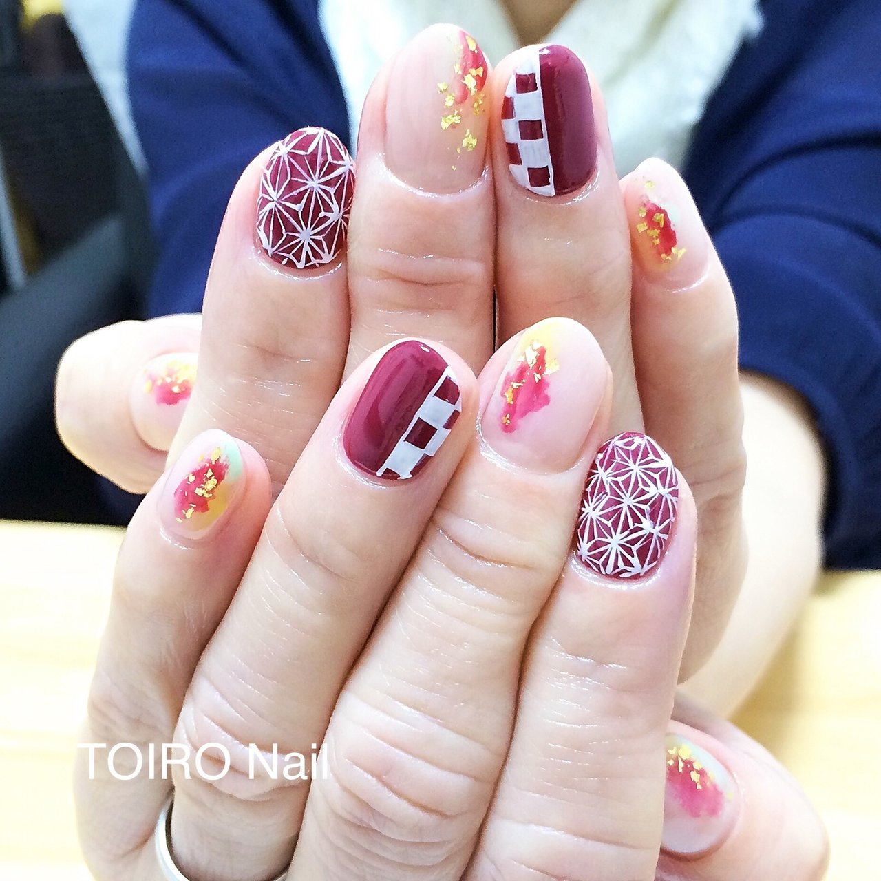 秋 お正月 浴衣 ハンド ワンカラー Toiro Nailのネイルデザイン No ネイルブック