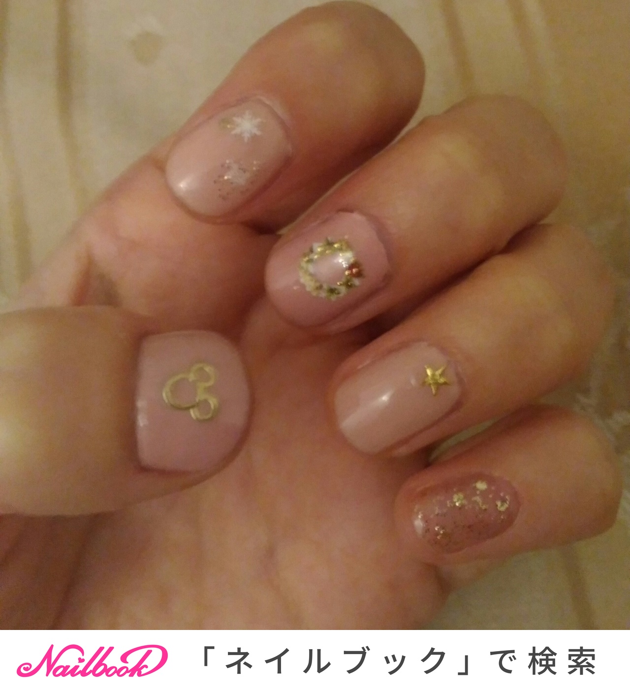 冬 クリスマス ハンド ラメ 星 Maronpのネイルデザイン No ネイルブック