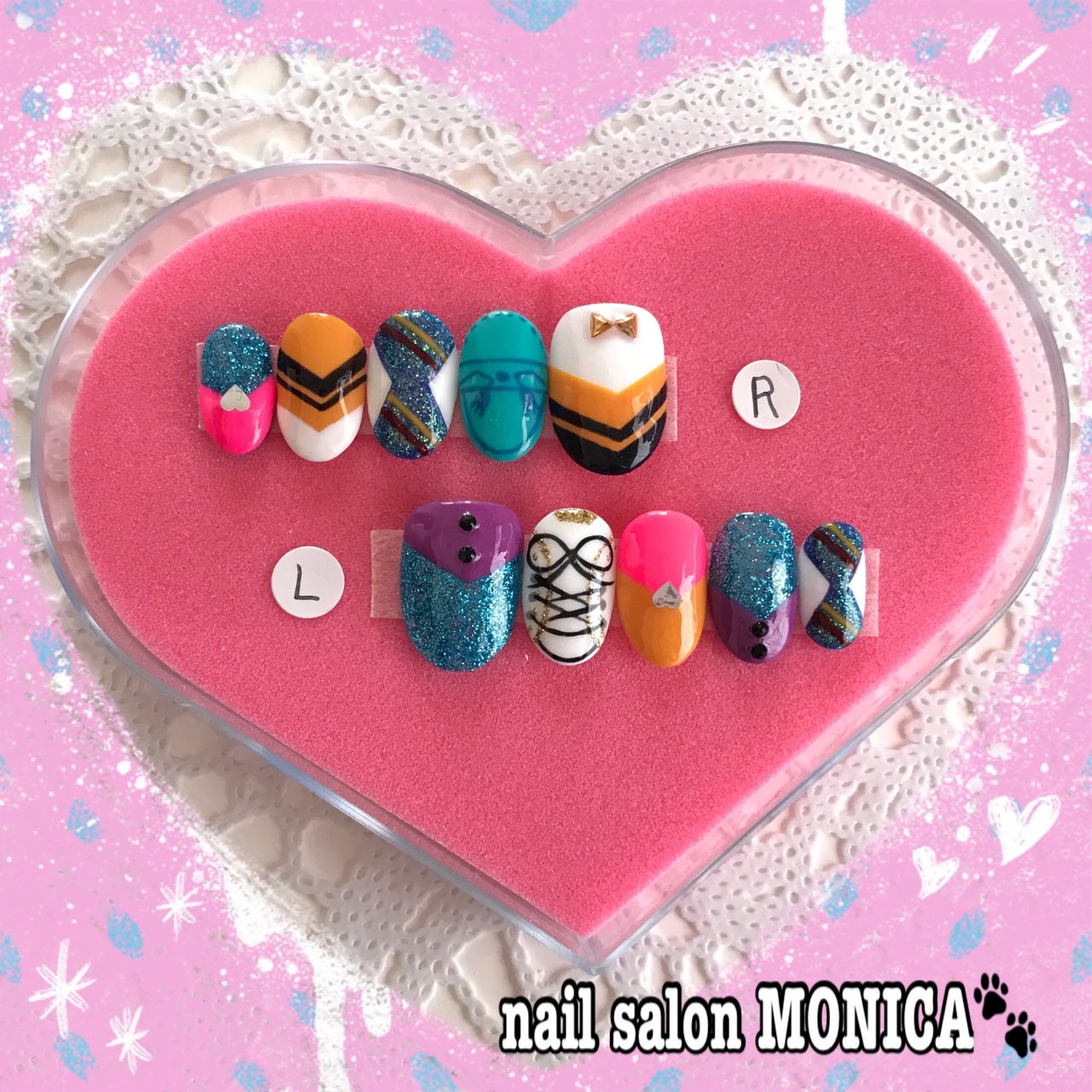 オールシーズン ハンド キャラクター カラフル ジェル Nail Salon Monica のネイルデザイン No 267 ネイルブック