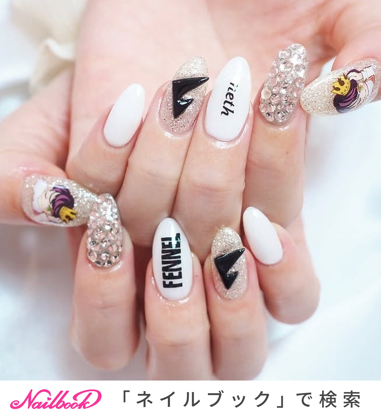 お客様完成品♡紫ネイル　量産型　推しネイル 紫担当 ジャニーズ ワンホンネイル 受注生産：ネイルチップ ちい 推し 量産型 韓国 ジャニーズ | Pay ID