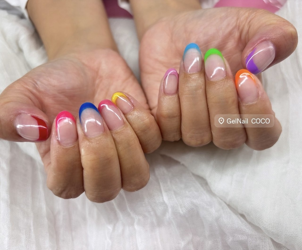 夏/オールシーズン/海/ハンド/フレンチ - GelNailCOCOかずみのネイル