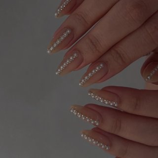 パール/ワンホンネイルのネイルデザイン｜ネイルブック