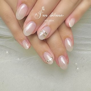 夏/ハンド/マグネット/ミラー/ショート - hitomiのネイル