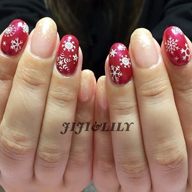冬 クリスマス 女子会 ハンド グラデーション ジジ リリーのネイルデザイン No ネイルブック