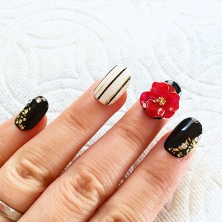 21年 新着順 3d エンボス 立体 椿のネイルデザイン ネイルブック