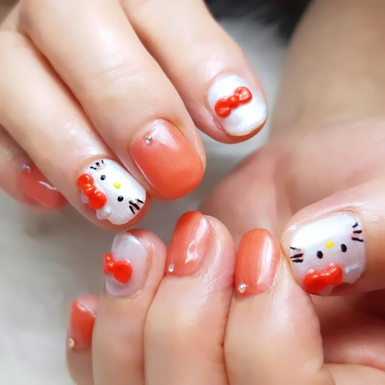 キティ エリコネイル えり #スカルプネイル #スカルプチュア #スクエアネイル