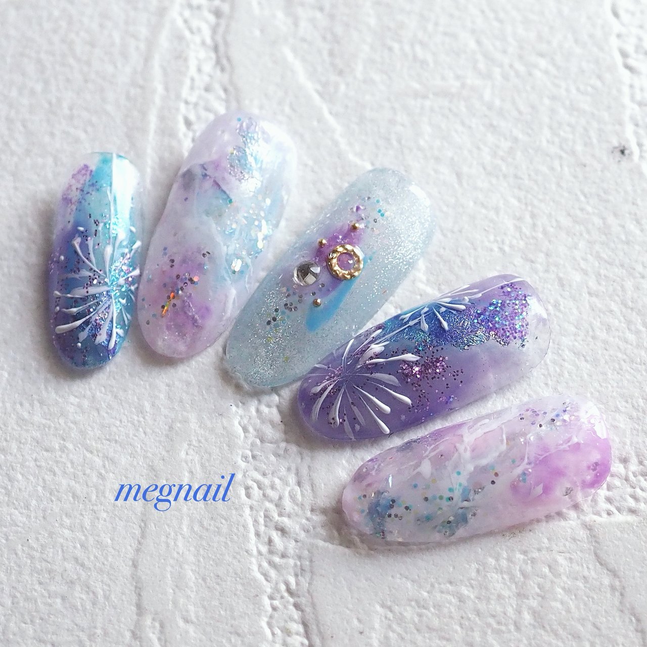 夏/旅行/七夕/浴衣/ハンド - megnailのネイルデザイン[No.9505420