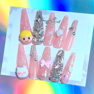 お客様完成品♡ バレリーナネイル ピンクネイル オーダーネイル 2025年】新着順｜ピンク/#バレリーナネイルのネイルデザイン