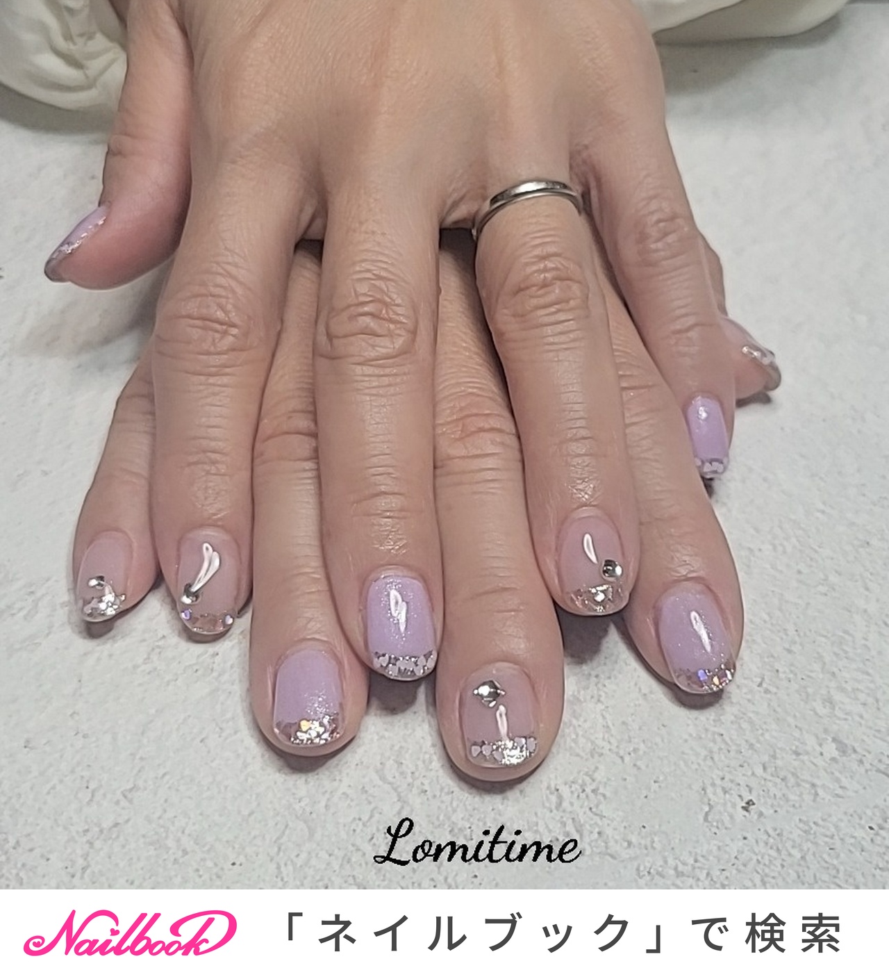パープル(紫)/フレンチネイルのネイルデザイン｜ネイルブック