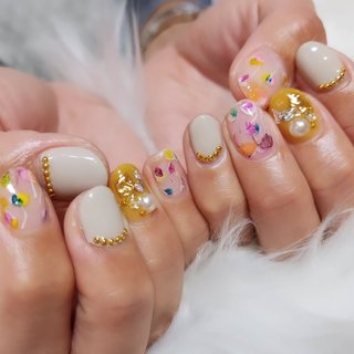 ネイルデザイン AIOT MA-1ver.BOA クッションカバー 春/ハンド/ワンカラー/ニュアンス/マグネット - saori salon de