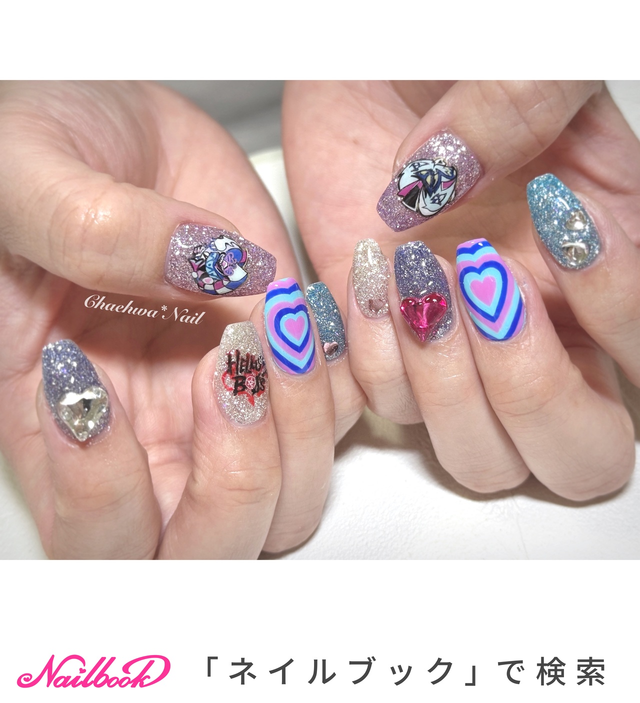 ハート　痛ネイルオーダー ハート/痛ネイルのネット予約できるネイルデザイン｜ネイルブック