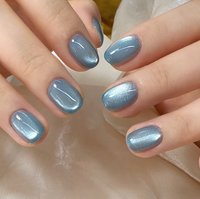 #韓国風ネイル #ワンホンネイル
#可愛いネイル
#ジェールネイル
#クリアネイル
#ワンカラー
#ちゅるんネイル
#夏ネイル
#マグネットネイル #夏 #梅雨 #オフィス #デート #ハンド #シンプル #マグネット #大人 #ちゅるん #キラキラ #ショート #水色 #ブルー #ジェルネイル #お客様 #by moon salon #ネイルブック