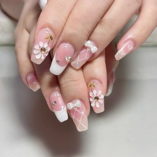 お客様完成品♡オーダーネイル ツイードネイル ワンホンネイル ホワイトネイル お客様完成品♡オーダーネイル ツイードネイル ワンホンネイル