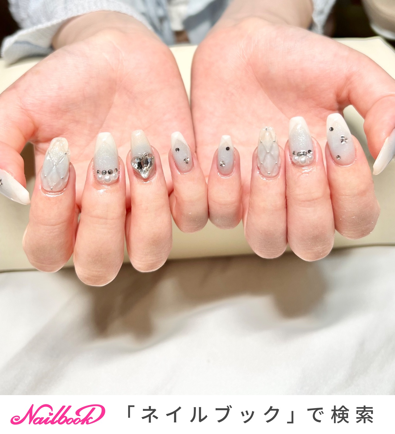 ネイルチップ マグネット キルティング フレンチ チーク ガーリー 韓国 夏 夏 ネイルチップ フレンチ 韓国 ガーリー チーク キルティング マグネット
