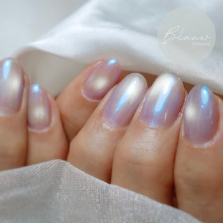 手が綺麗に見えるネイル/水色/#ストーン埋め尽くしのネイルデザイン