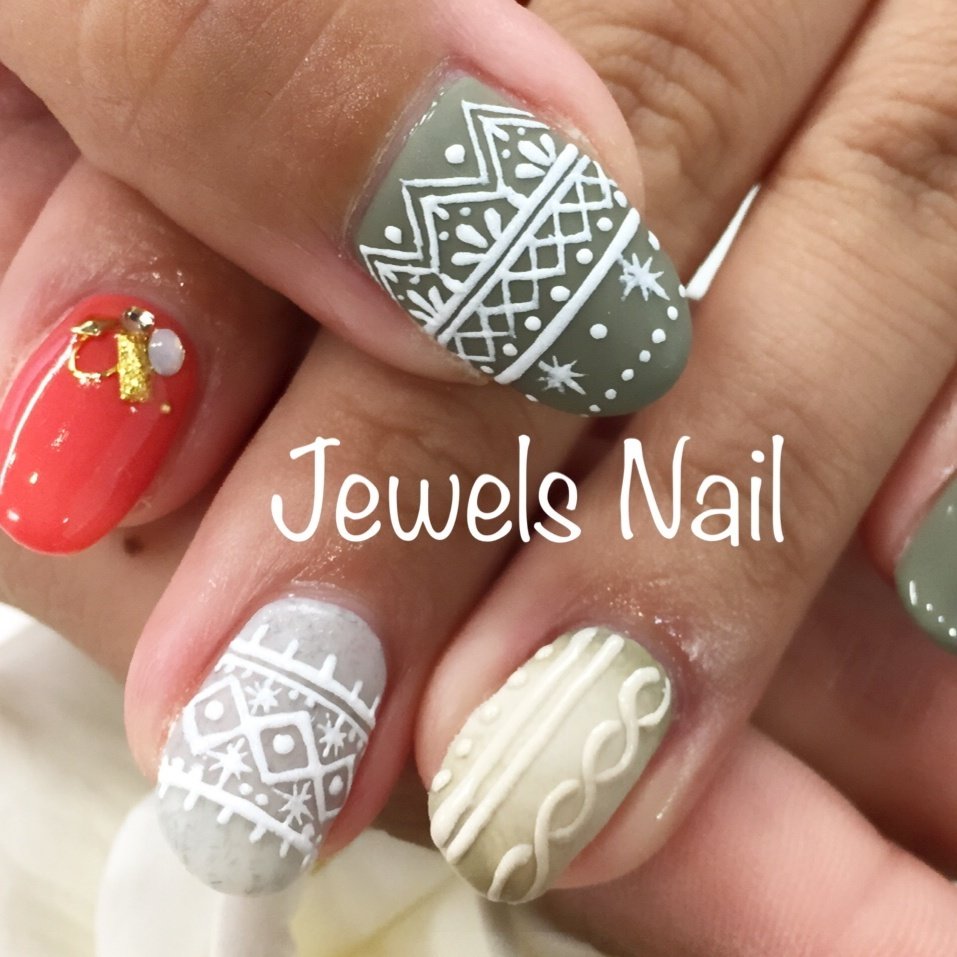 冬 クリスマス パーティー アンティーク ネイティブ パラジェル登録サロン ジュエルズネイルのネイルデザイン No ネイルブック