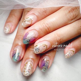 ボタニカルミラーステンドグラスミラー鏡