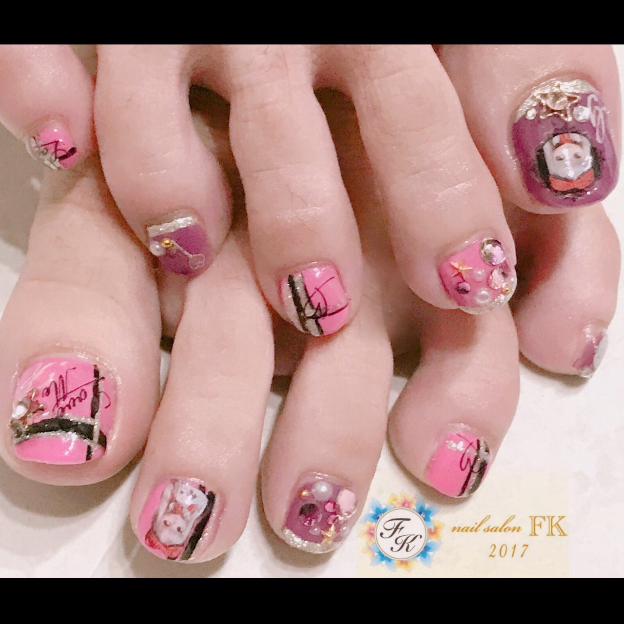 冬 オールシーズン クリスマス フット チェック Nail Salon Fkのネイルデザイン No ネイルブック