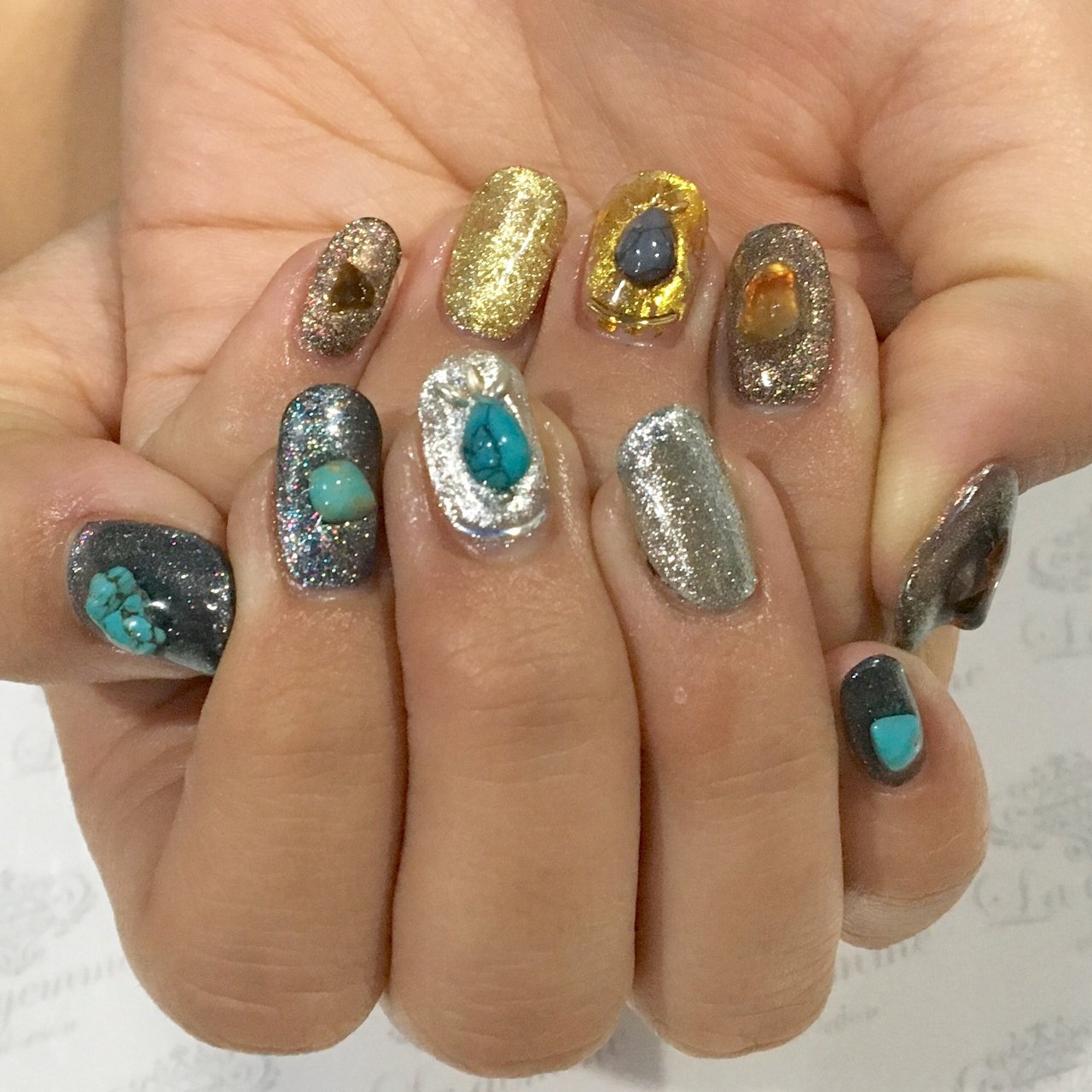 ハンド シンプル ラメ ワンカラー ニュアンス ラ ジェム諫早店のネイルデザイン No ネイルブック