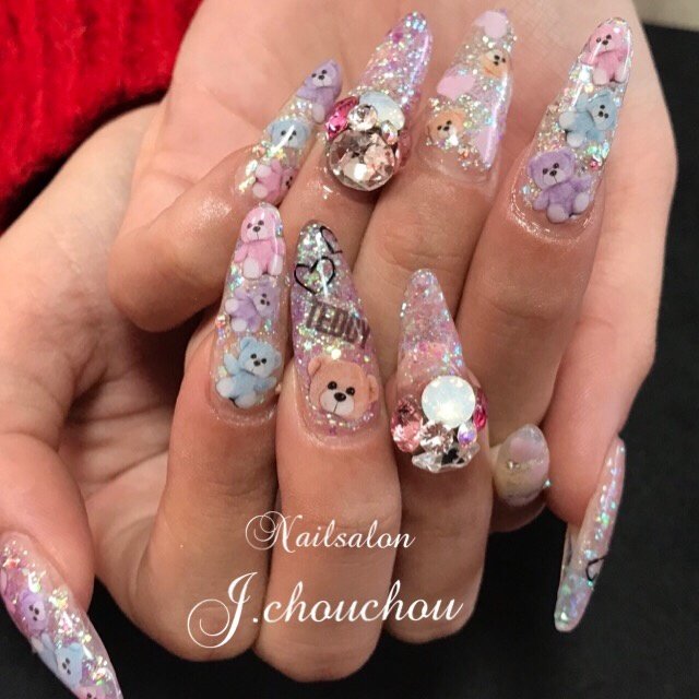 オールシーズン デート 女子会 ハンド ビジュー J Chou Chou Nailのネイルデザイン No ネイルブック