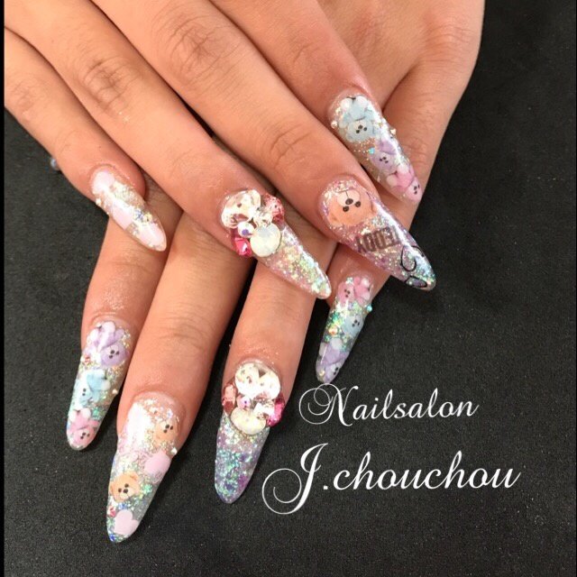 オールシーズン デート 女子会 ハンド ビジュー J Chou Chou Nailのネイルデザイン No ネイルブック