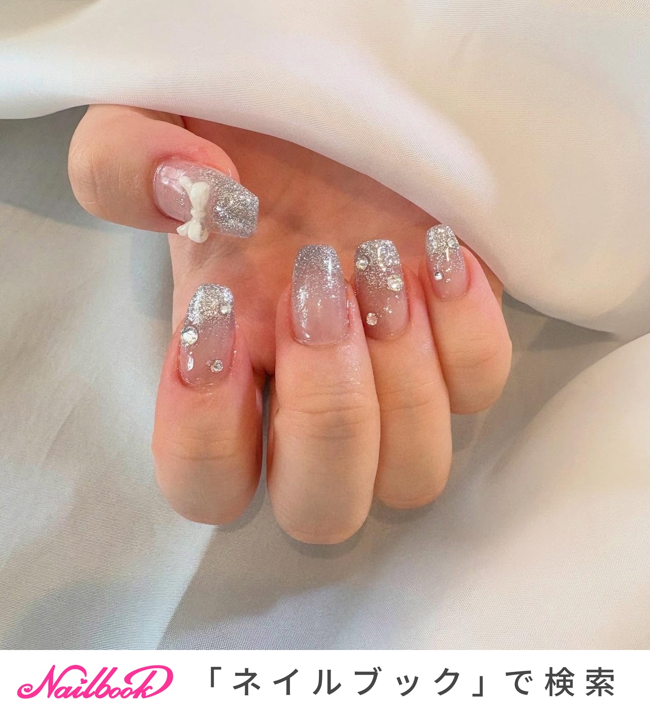 リボン/#ラメグラデーションネイルのネイルデザイン｜ネイルブック