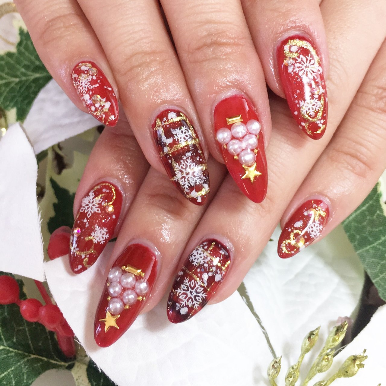 冬 クリスマス パーティー デート ハンド Nail Salon Twinkleのネイルデザイン No ネイルブック