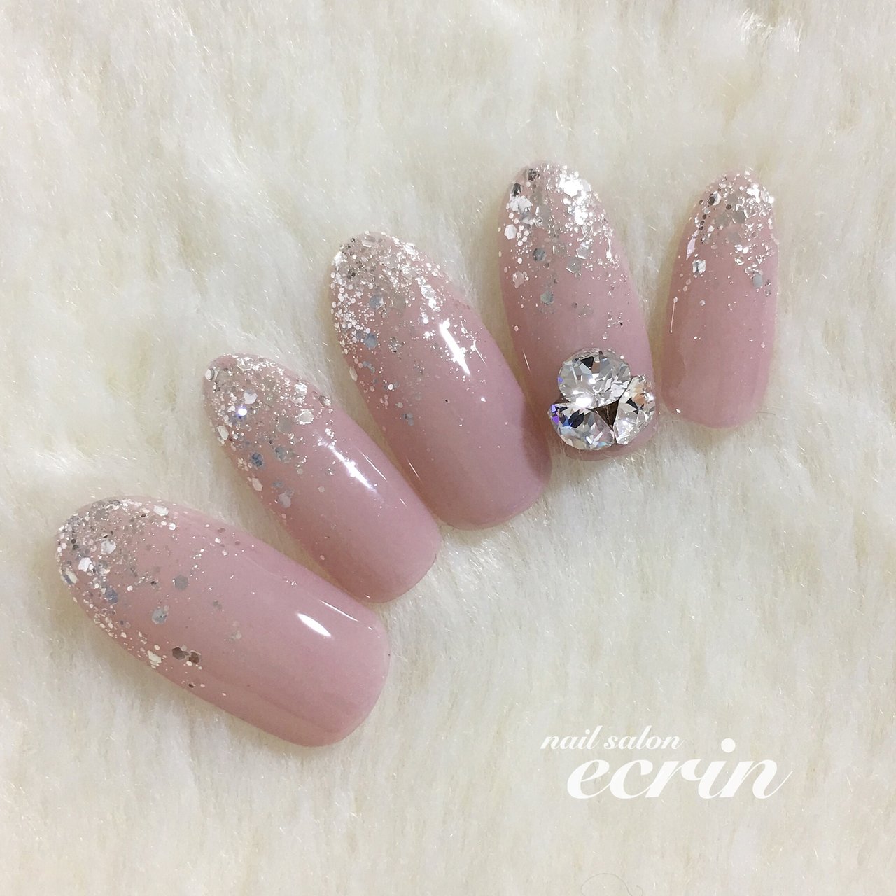 ホログラム ラメ ピンク スモーキー Nail Ecrinのネイルデザイン No ネイルブック