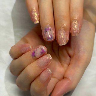 オールシーズン/ハンド/ホログラム/ワンカラー/ミディアム