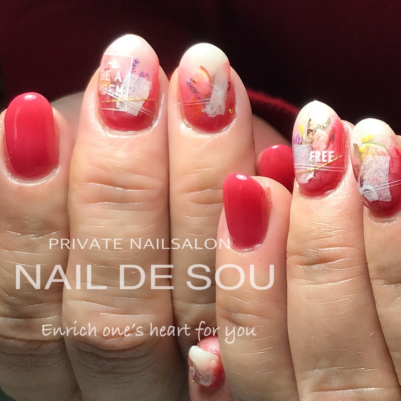 冬 クリスマス 女子会 ハンド グラデーション ｎａｉｌ ｄｅ ｓｏｕのネイルデザイン No ネイルブック