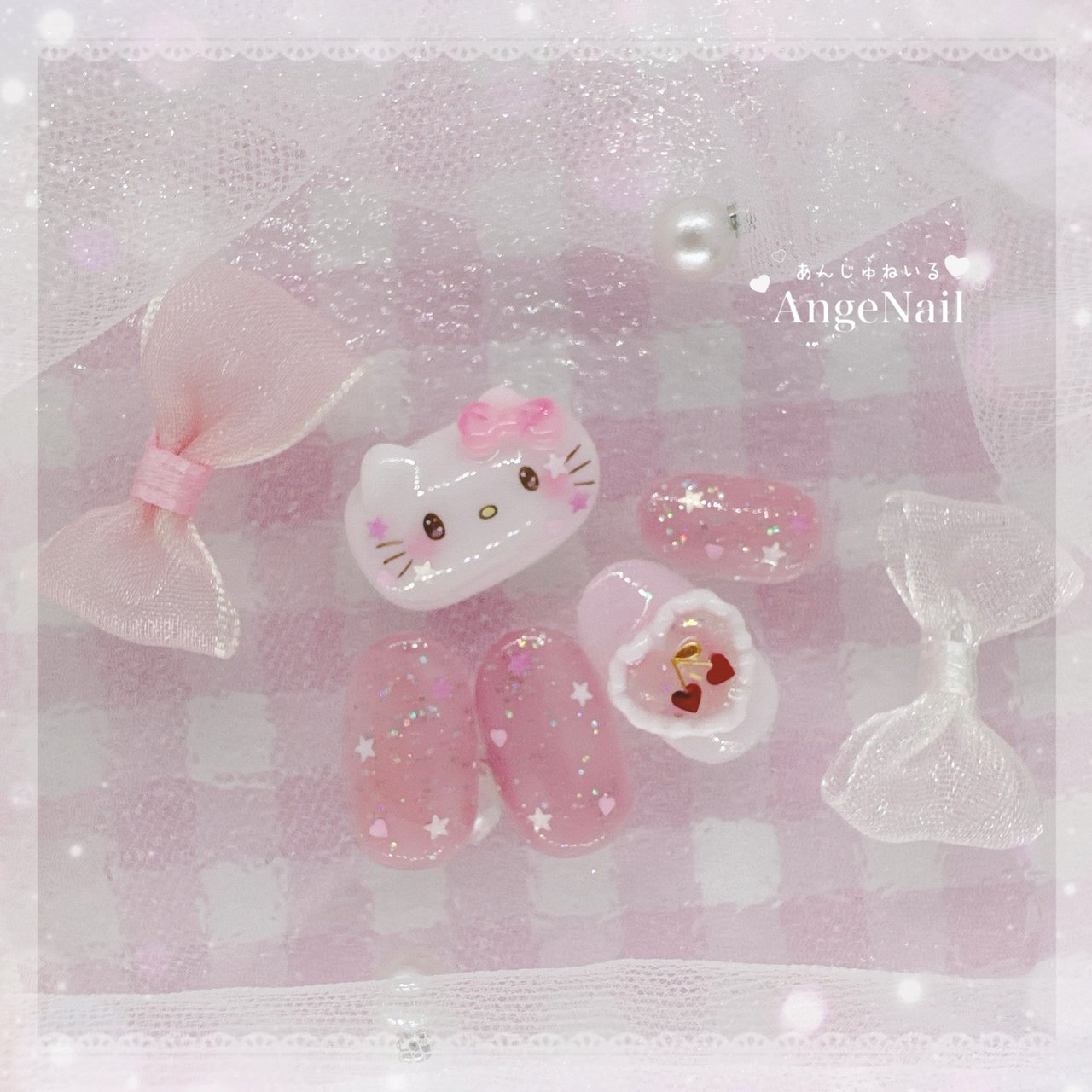 てんか@ハンドメイド♡ページ ハンド/3D/ベージュ/ピンク - AngeNailのネイルデザイン[No