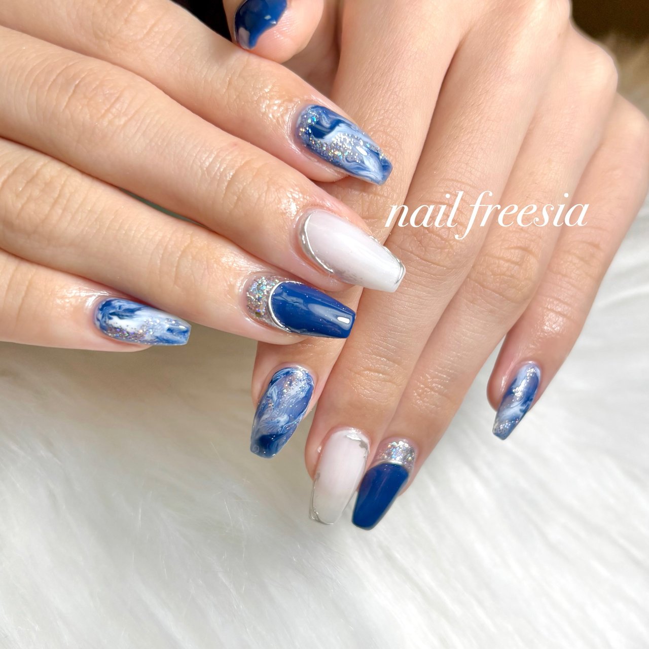オールシーズン/ハンド/ラメ/マーブル/大人 - nail freesia ネイル