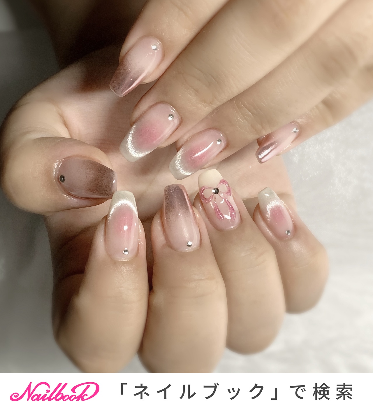まちゃ ホワイトチェック チークネイルチップ 6391ace427ade714b70fb966024ae8