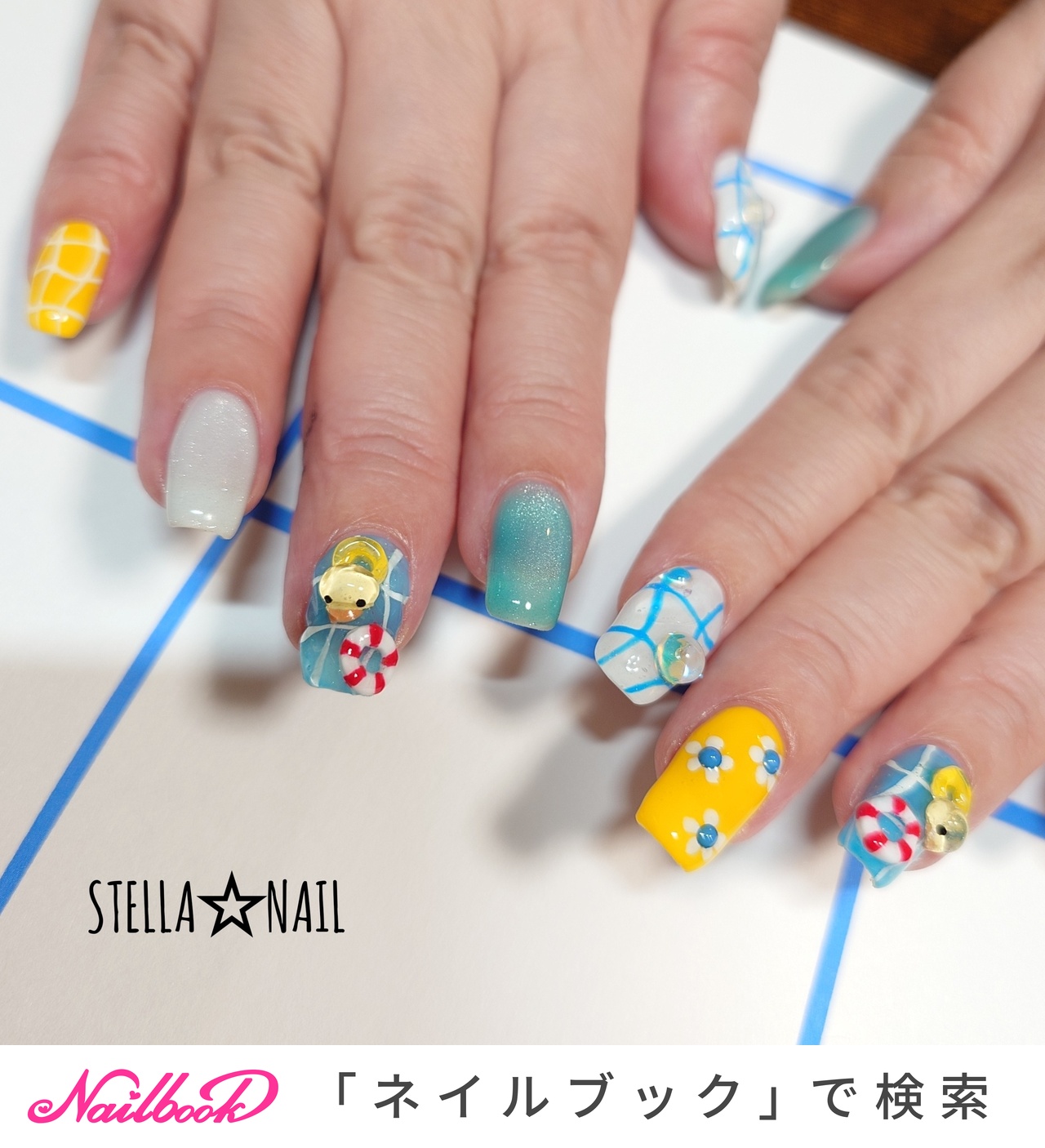 サイズオーダー / ネイルチップ / 夢の国 / モチーフ / あひる アヒルのネイルデザイン｜ネイルブック