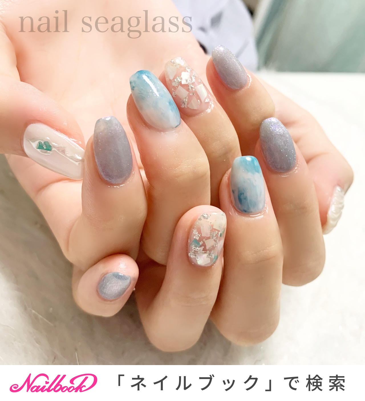 マーメイド/ホワイトのネイルデザイン｜ネイルブック