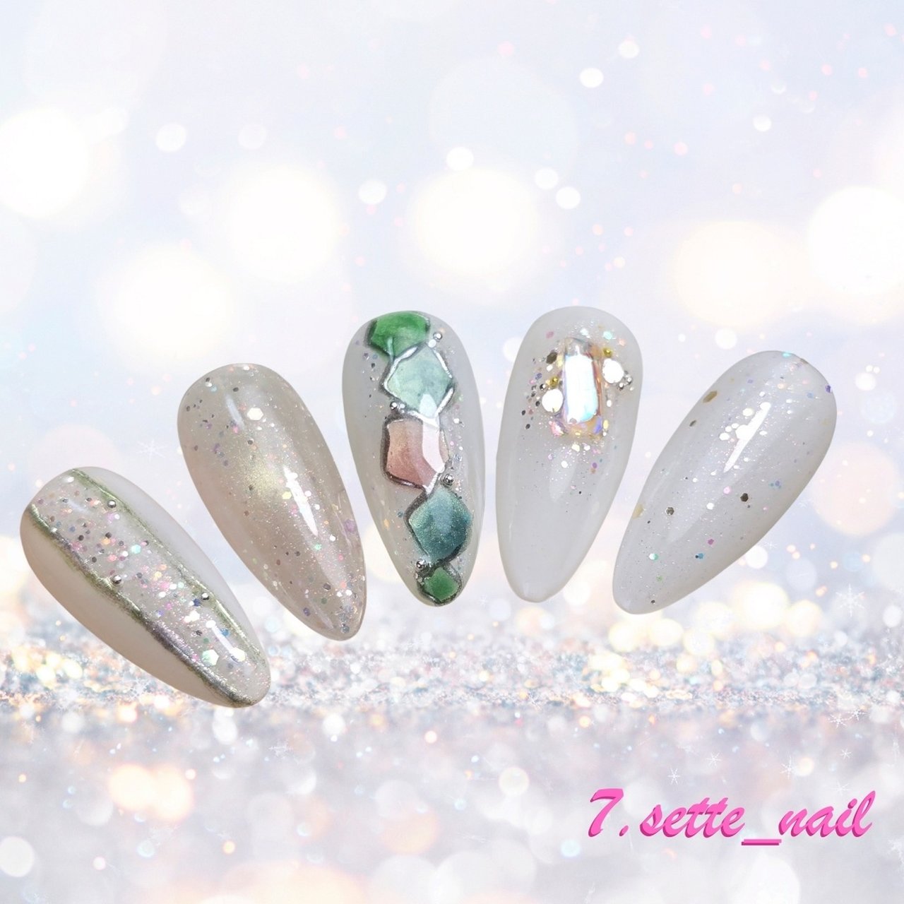 ネイルチップセット マーブルデザイン ネイルチップ - 7.sette_nailのネイルデザイン[No.9529903