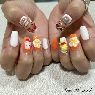 ネイルチップ プルメリア ギャルネイル 派手ネイル ネイルチップオーダー ネイルチップ プルメリア ギャルネイル 派手ネイル ネイルチップ