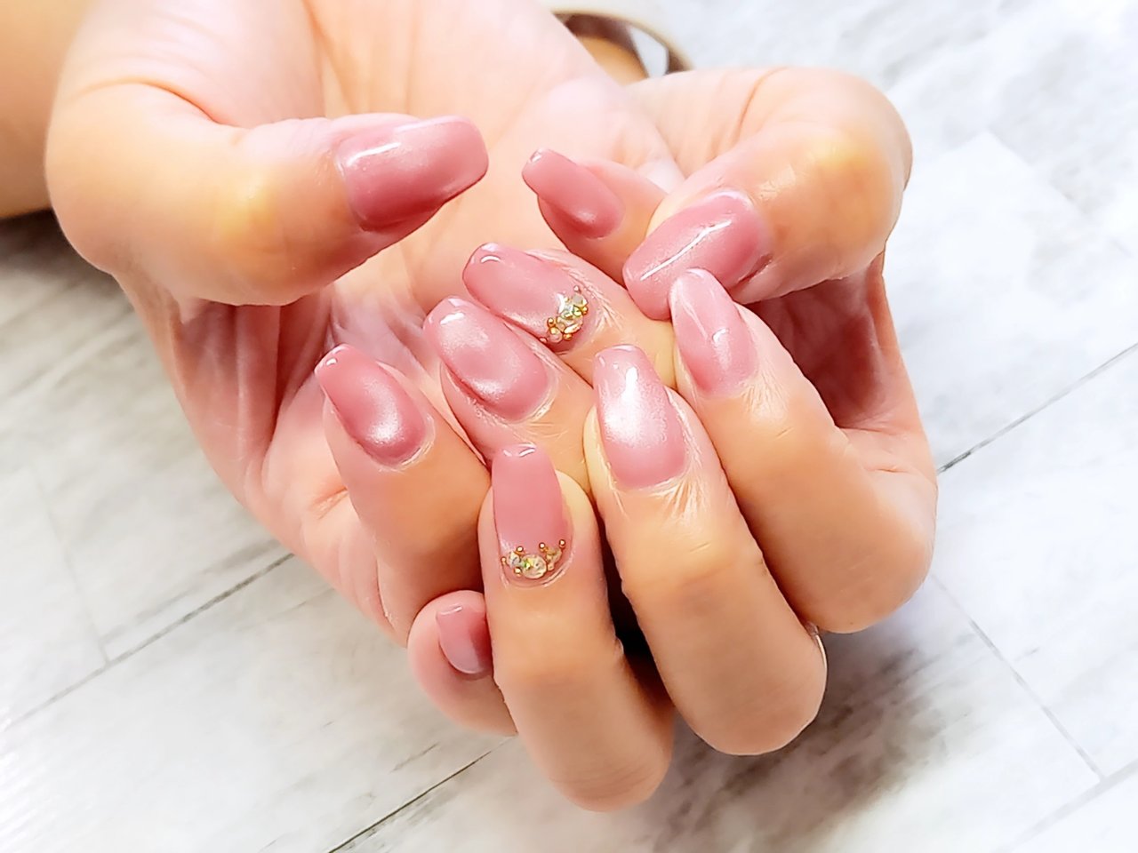 夏/ハンド/マグネット/ショート/スクエアオフ - nailsalon