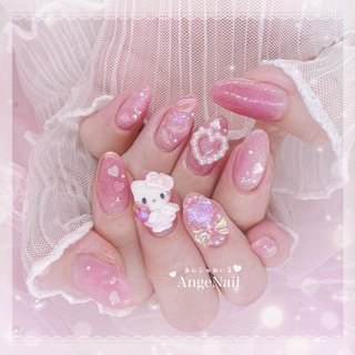 【No.022】ネイルチップ♡ピンクネイル♡ハートネイル♡ツイード♡リボンネイル No.022】ネイルチップ♡ピンクネイル♡ハートネイル♡ツイード♡リボン