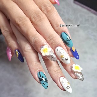 ネイルチップ プルメリア ギャルネイル 派手ネイル ネイルチップオーダー ネイルチップ プルメリア ギャルネイル 派手ネイル ネイルチップ